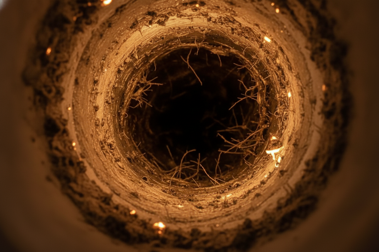 Before trenchless pipe lining showing a damaged property area